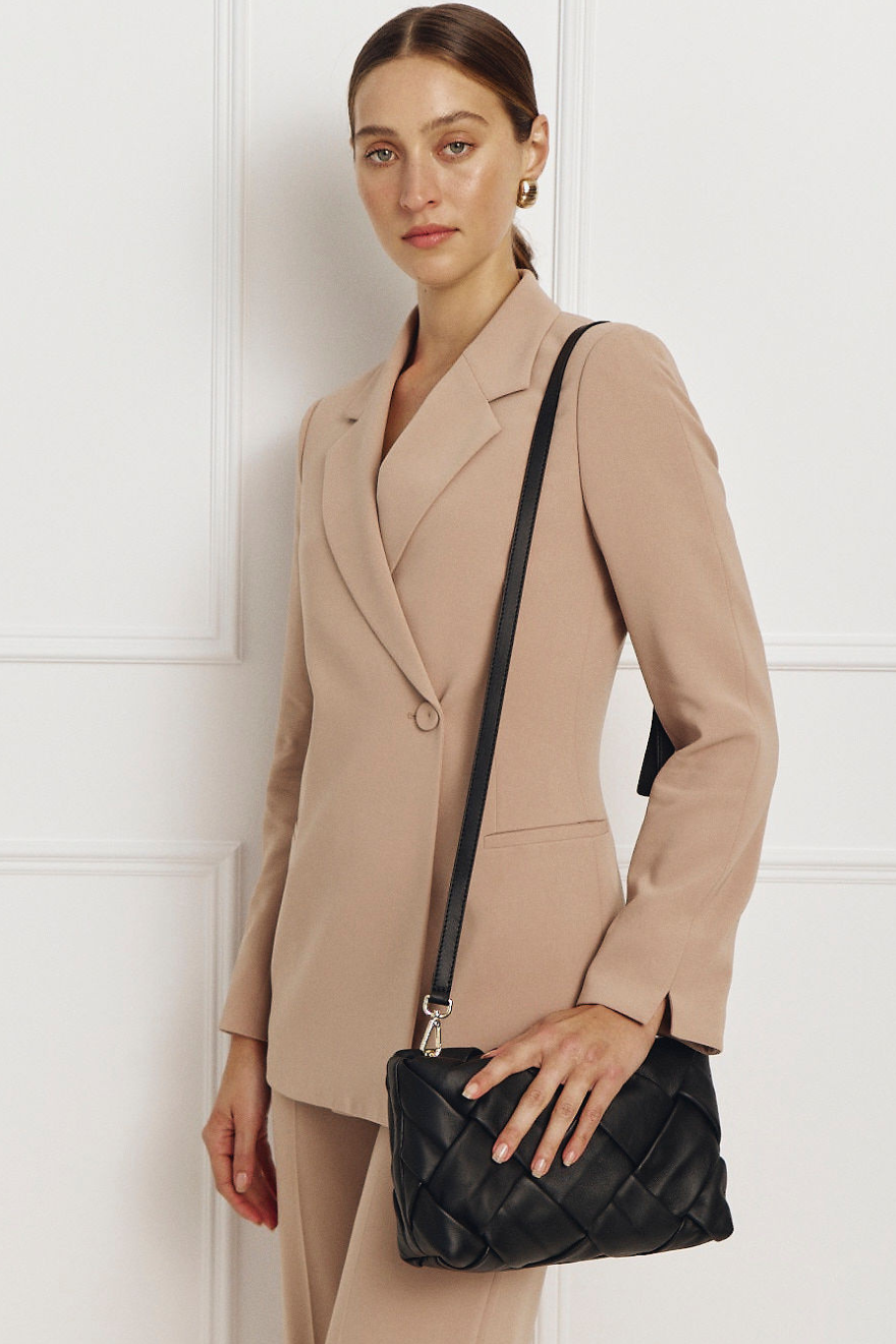 Vestirsi Gabrielle Black Woven Leather Bag