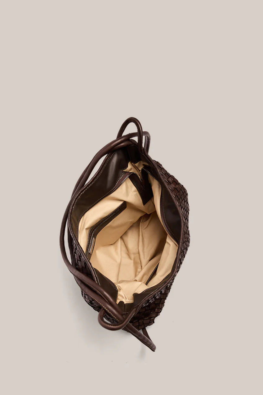 Vestirsi Woven Bella Dark Chocolate 2-In-1 Convertible Backpack Tote