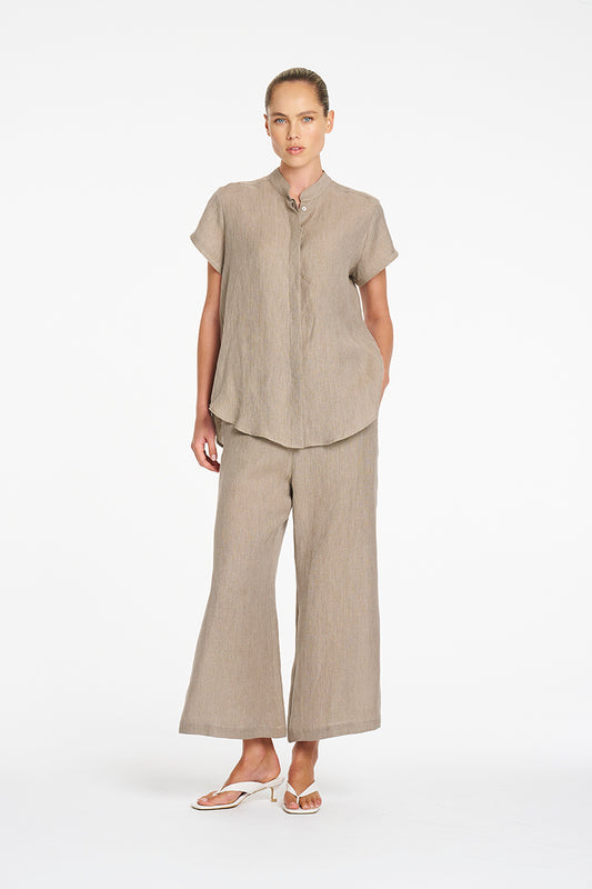 SEPTEMBER PRE ORDER Mela Purdie Stand Shirt F418 8629 - Stucco