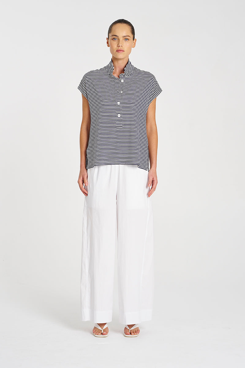 OCTOBER PRE ORDER Mela Purdie Henley Tank F538 8755 - Yacht Stripe Jersey