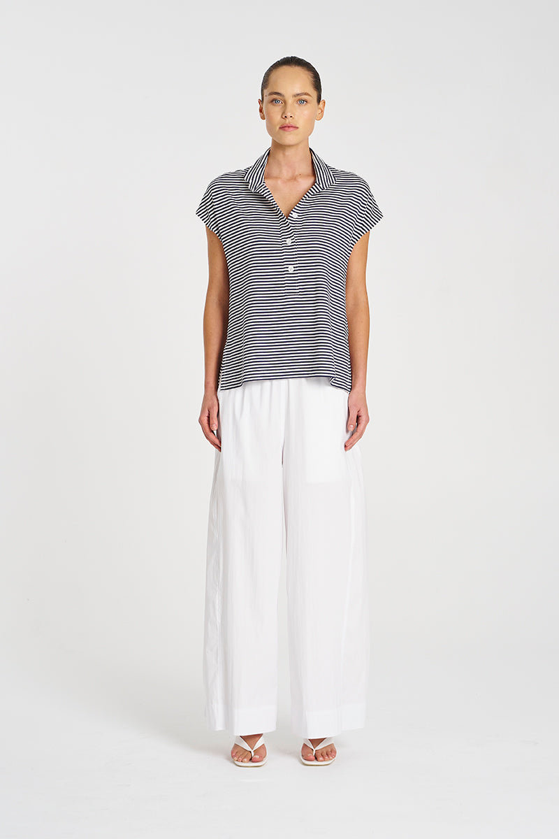 OCTOBER PRE ORDER Mela Purdie Henley Tank F538 8755 - Yacht Stripe Jersey