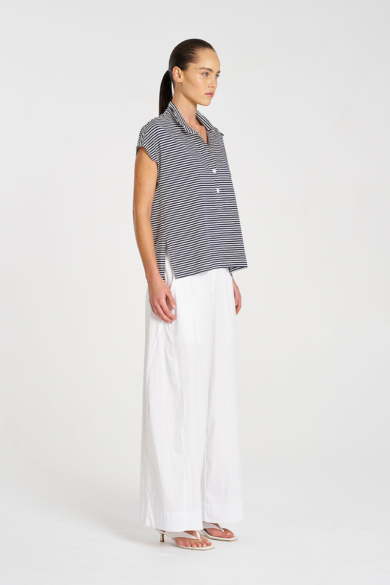 OCTOBER PRE ORDER Mela Purdie Henley Tank F538 8755 - Yacht Stripe Jersey