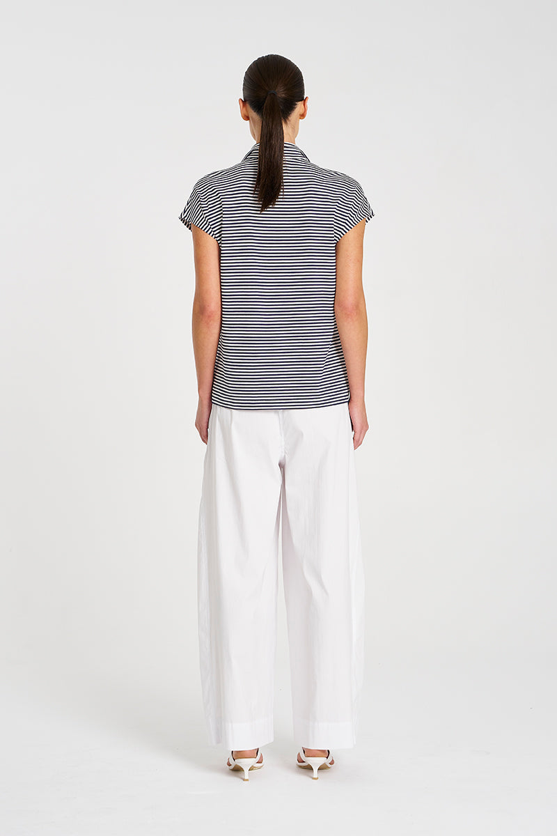 OCTOBER PRE ORDER Mela Purdie Henley Tank F538 8755 - Yacht Stripe Jersey