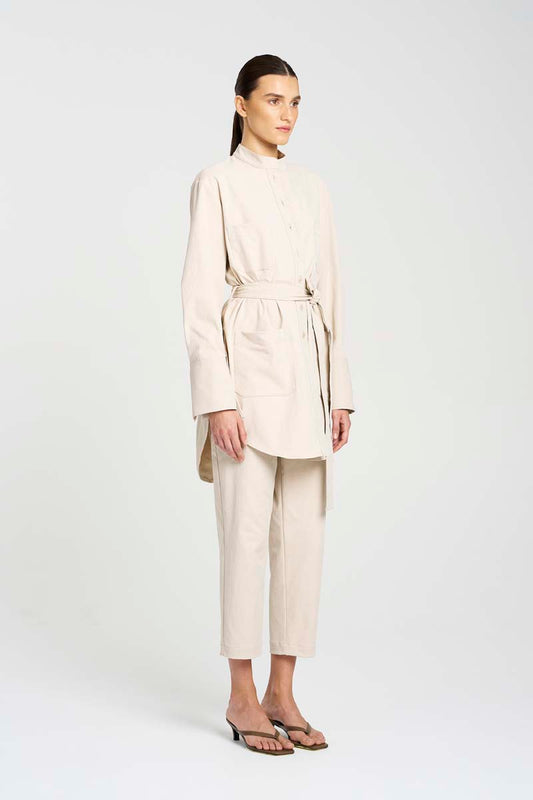 Mela Purdie Tapered Flat Pant F416 1831 - FLAX AND IVORY