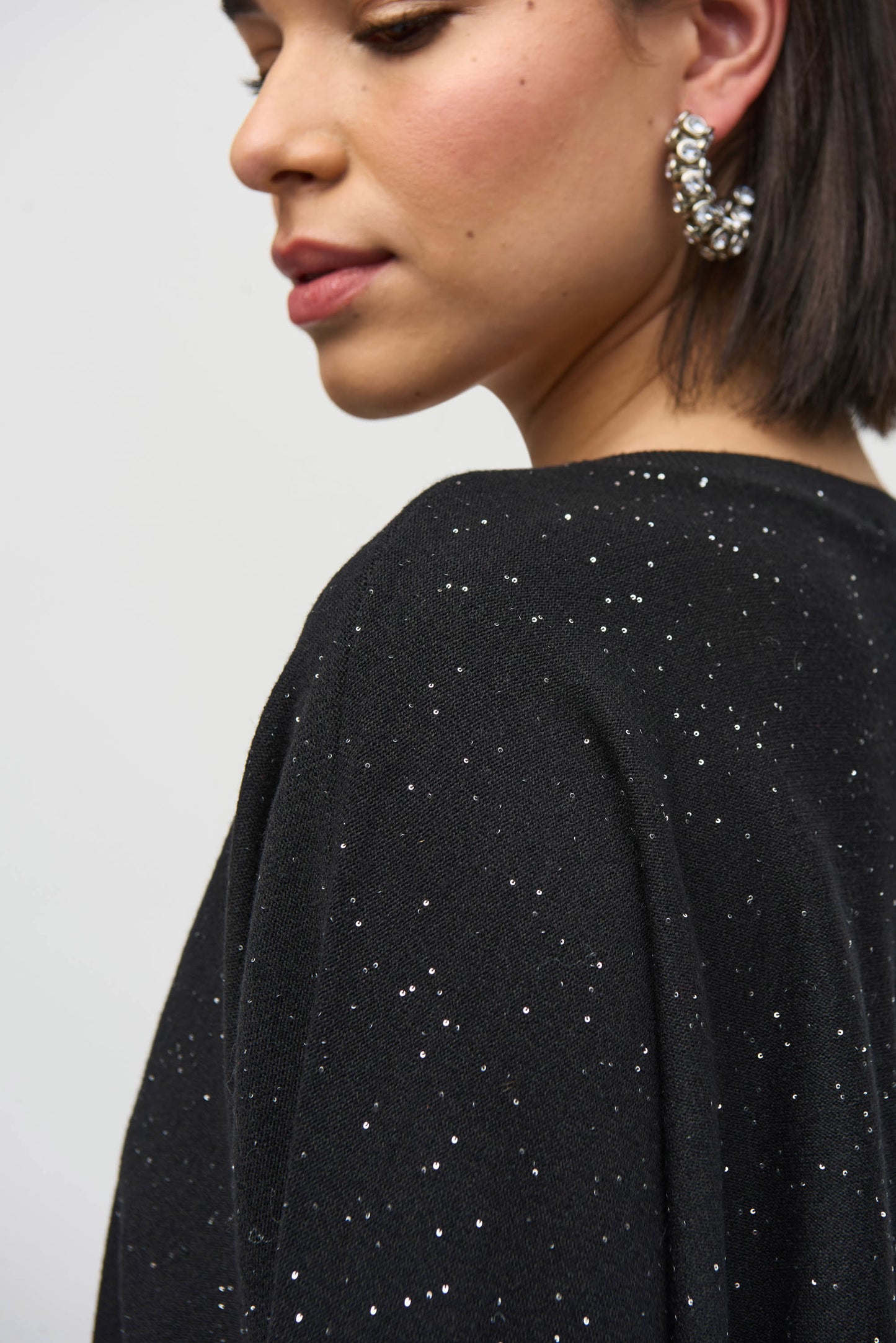 Joseph Ribkoff Sequined Sweater Knit Boxy Top
244921F25