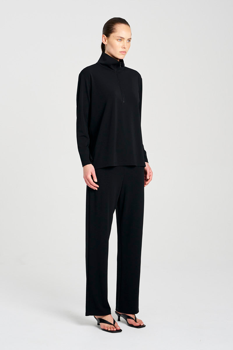 JULY PRE ORDER Mela Purdie Zip Front Sweater F007 8359 - Black