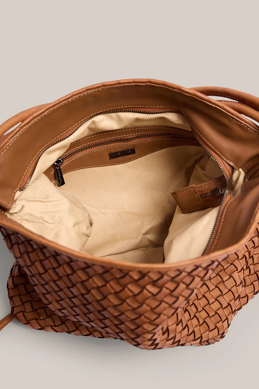 Vestirsi Woven Bella Tan 2-In-1 Convertible Backpack Tote