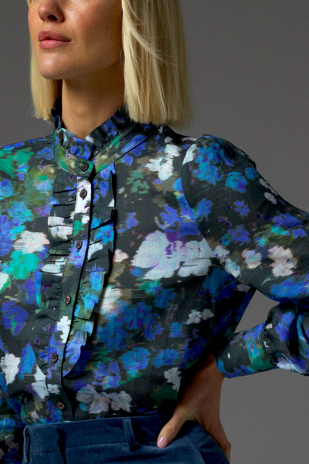 Zoe Kratzmann Dialect Top - Forest Blur