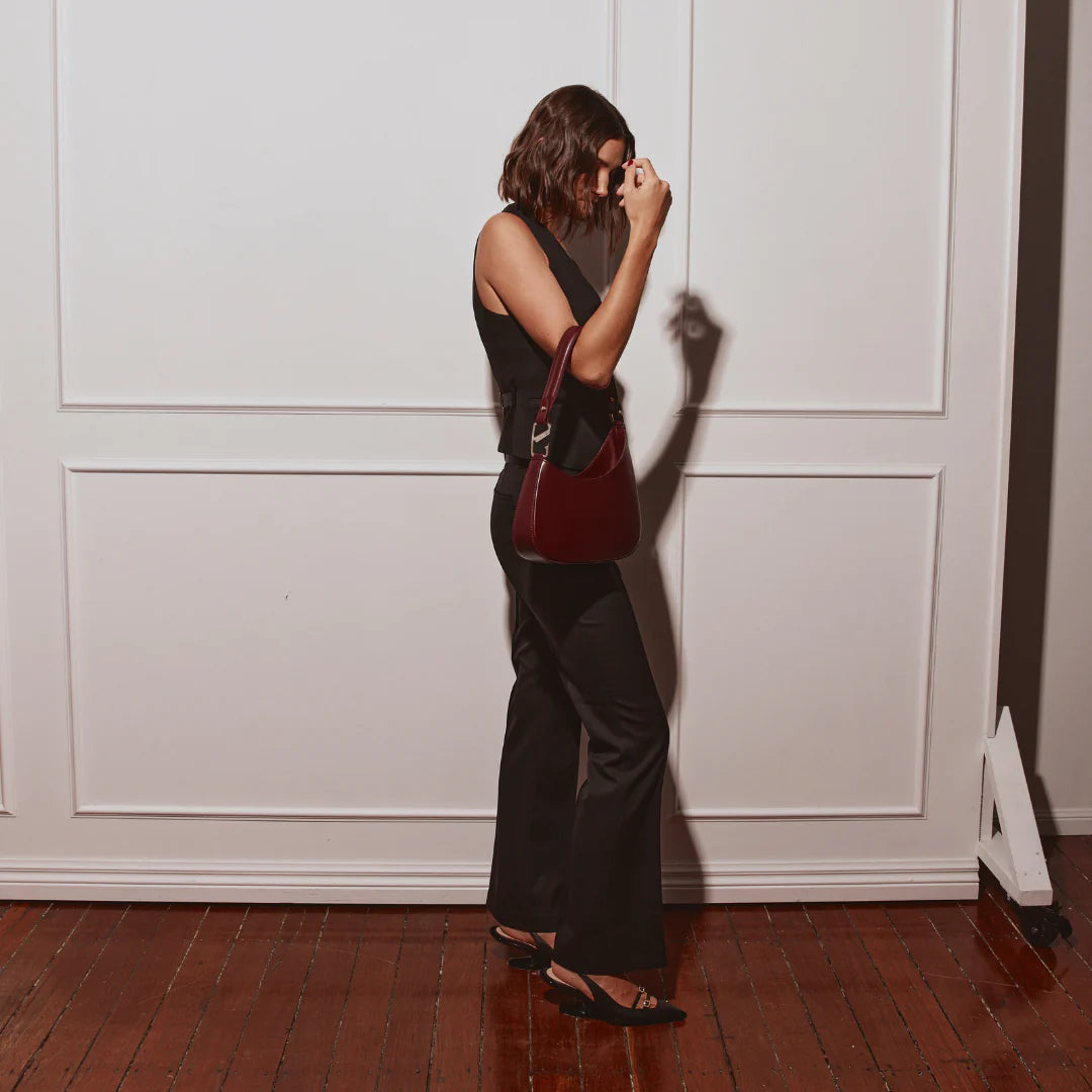 Vestirsi Alyssa Bordeaux Asymmetrical Bag