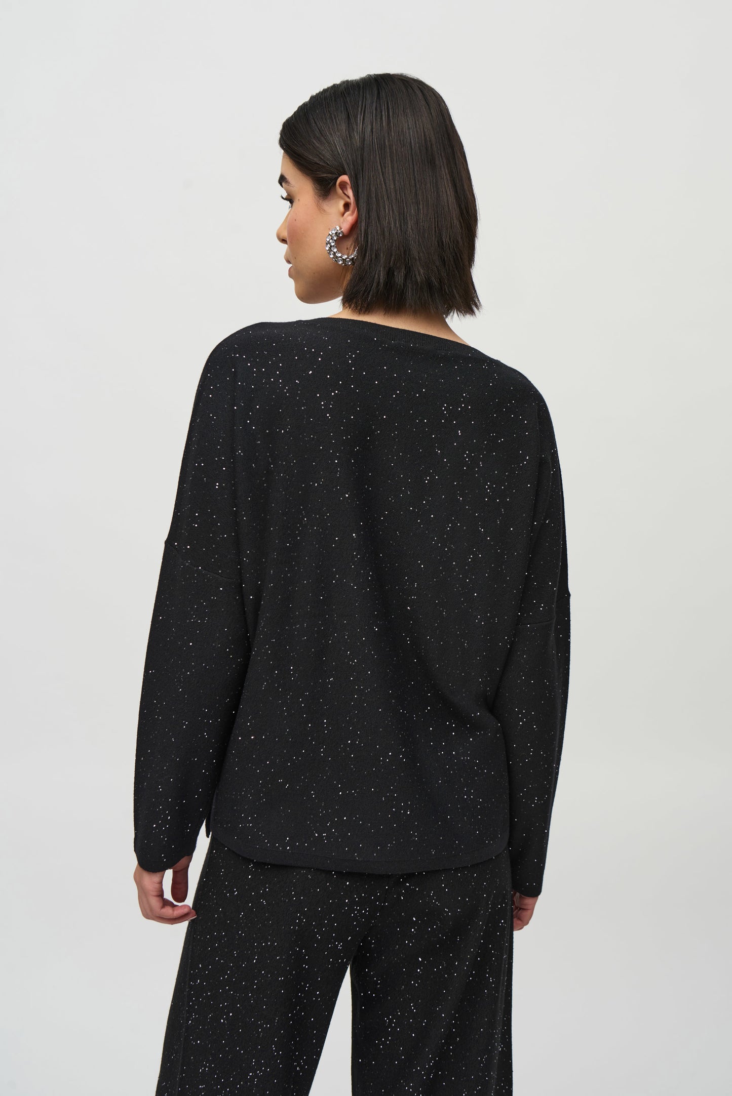 Joseph Ribkoff Sequined Sweater Knit Boxy Top
244921F25
