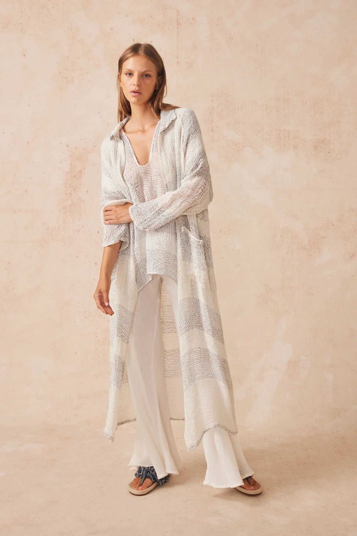 Estilo Emporio Raglan Duster Coat - Lecche Oceano