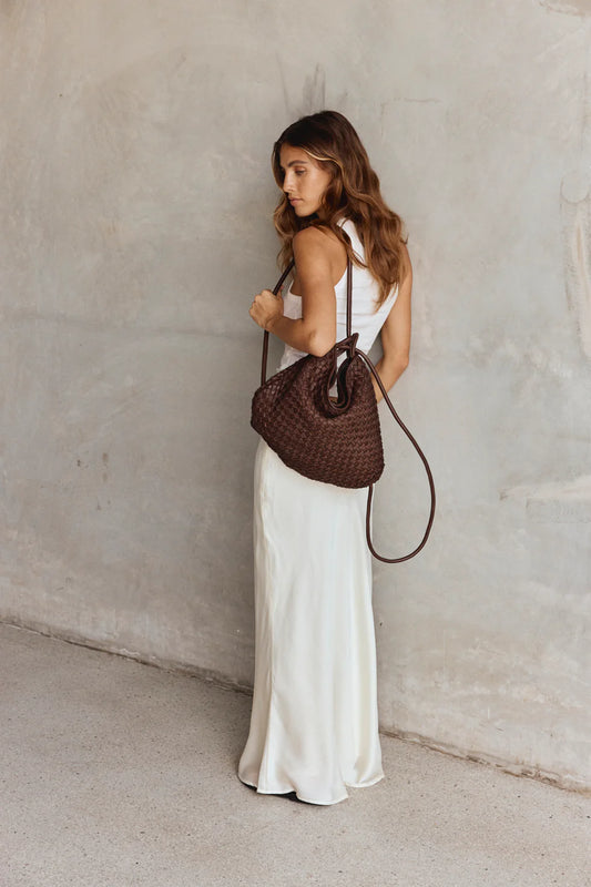 Vestirsi Woven Bella Dark Chocolate 2-In-1 Convertible Backpack Tote