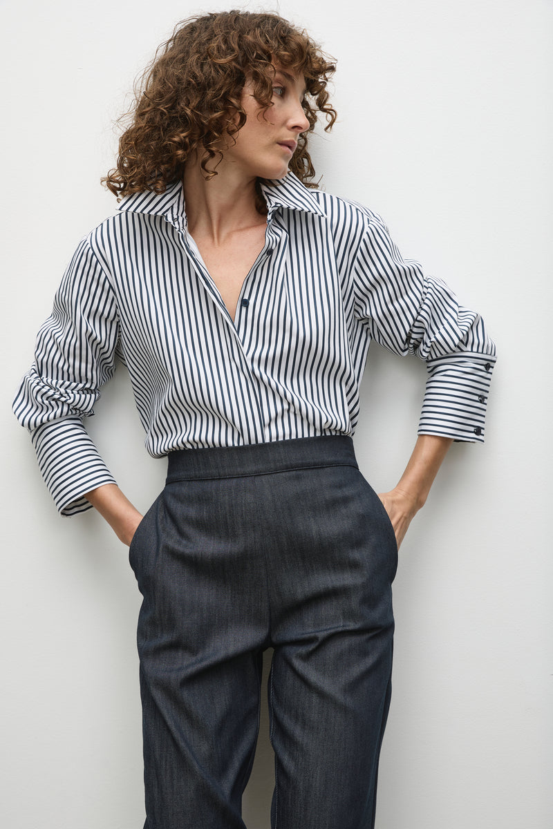 Mela Purdie Smooth Shirt F730 8560 - White/ Indigo