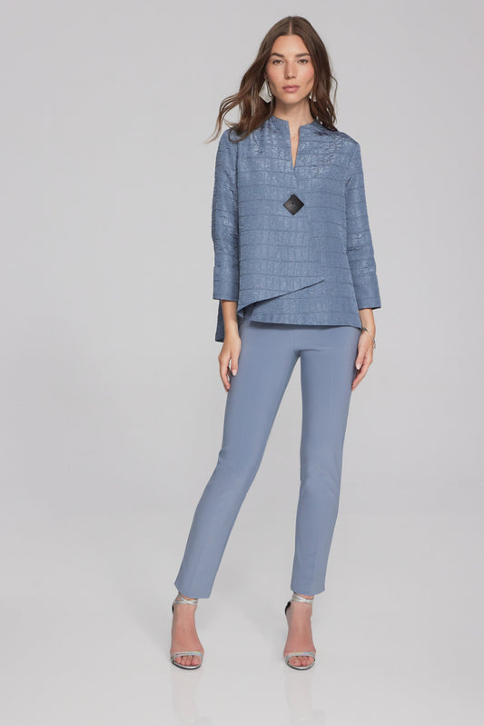 Joseph Ribkoff Textured Woven Jacquard Swing Jacket 233792 - Serenity Blue