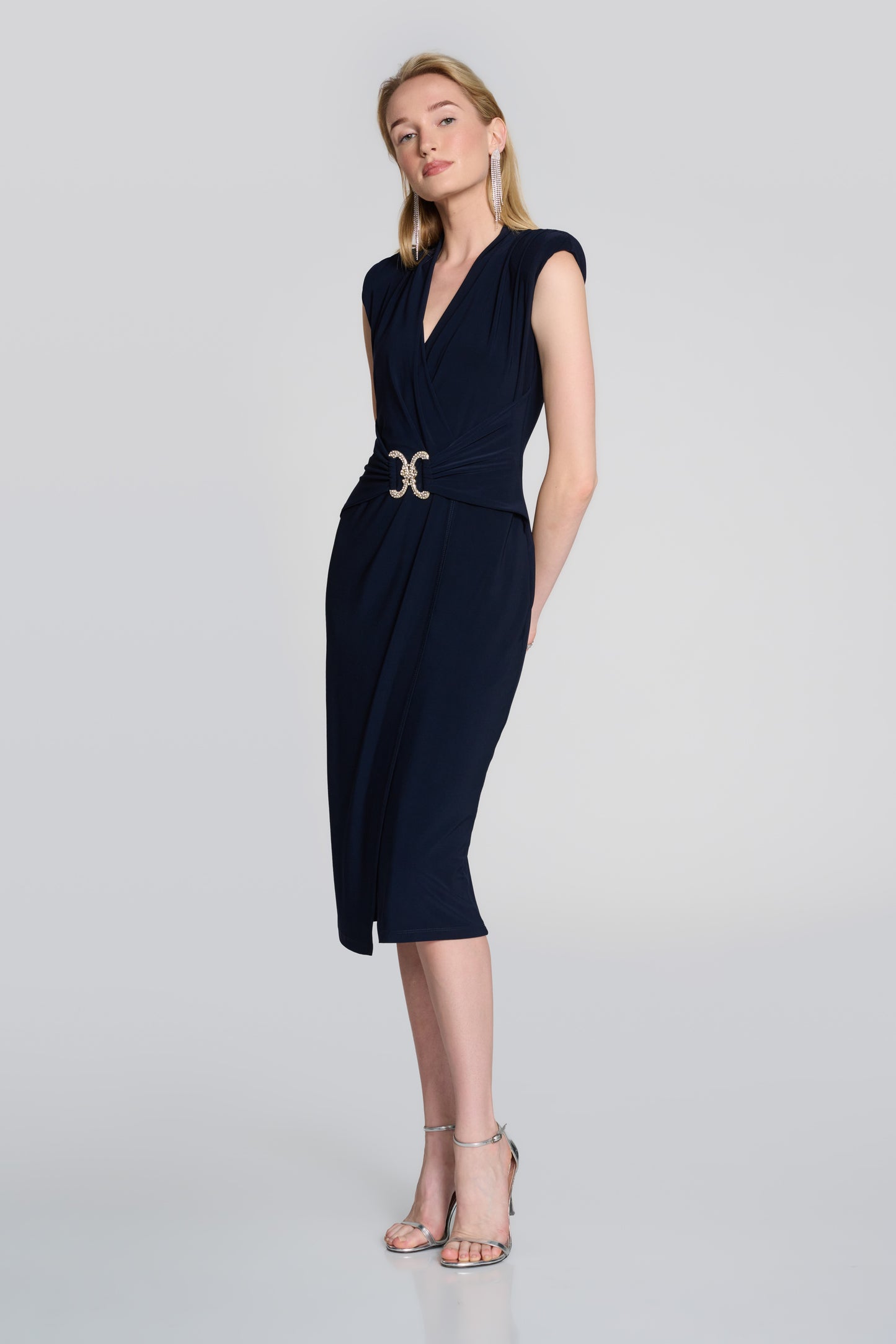 Joseph Ribkoff Silky Knit Sleeveless Wrap Dress 242711