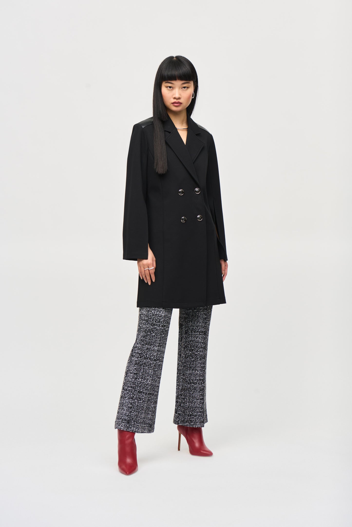 Joseph Ribkoff Jacquard Knit Abstract Print Pants 243047