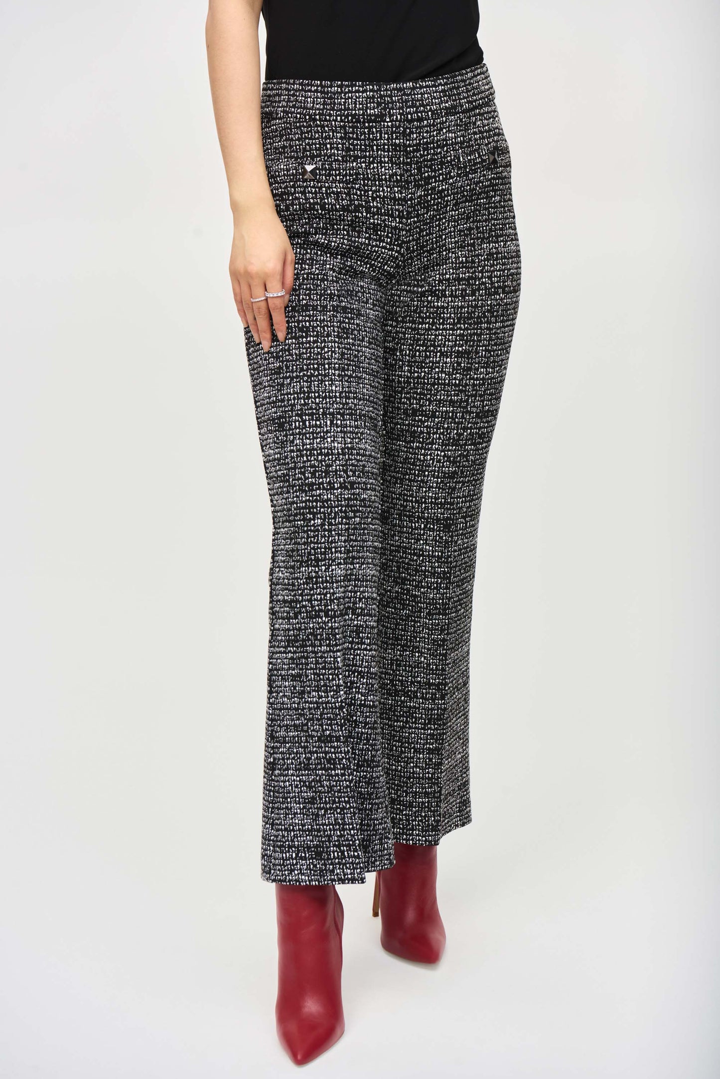 Joseph Ribkoff Jacquard Knit Abstract Print Pants 243047