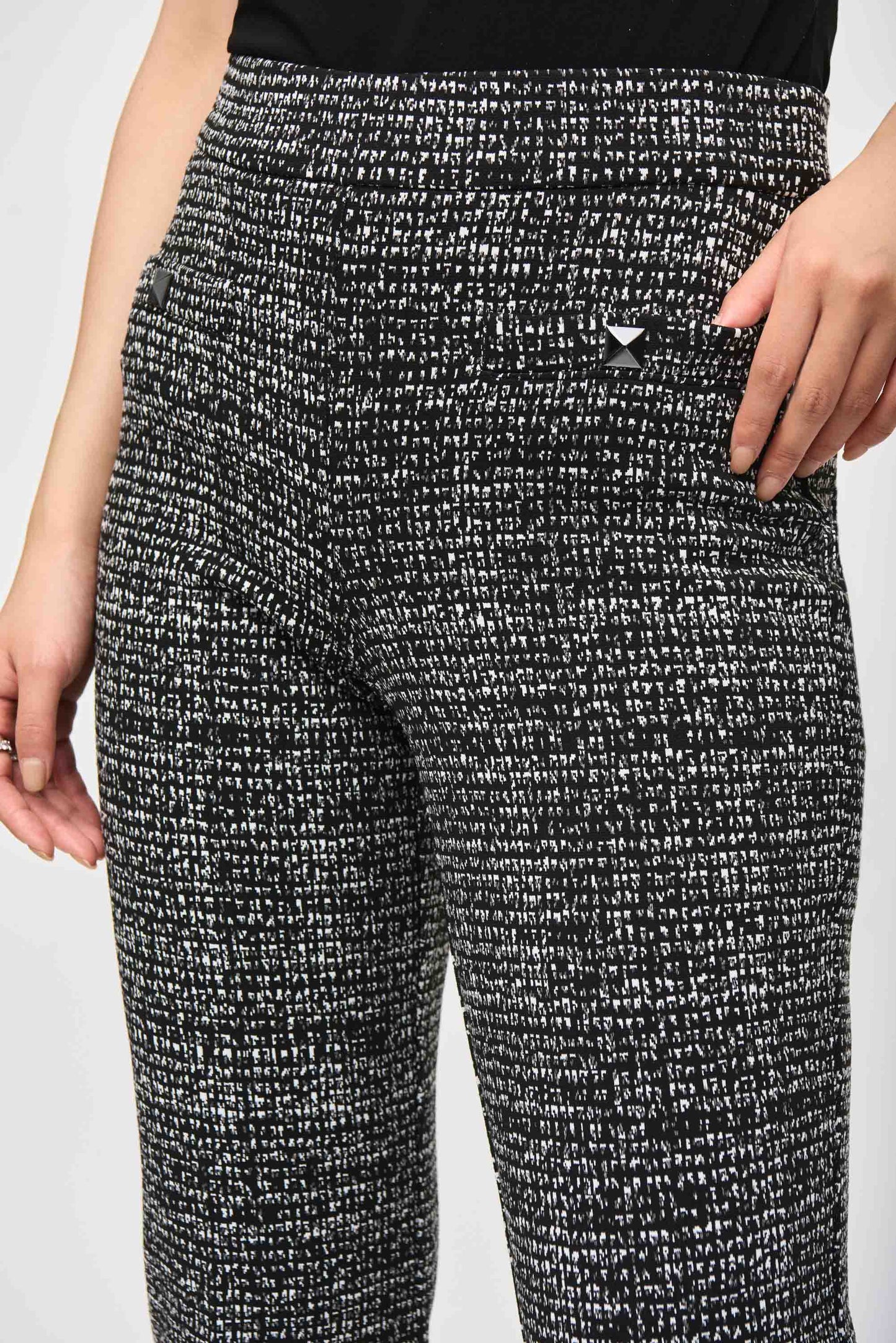 Joseph Ribkoff Jacquard Knit Abstract Print Pants 243047