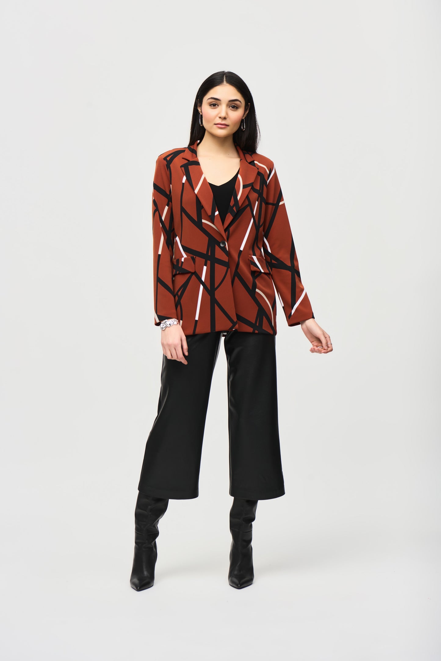 Joseph Ribkoff Silky Knit Abstract Print Blazer 243317