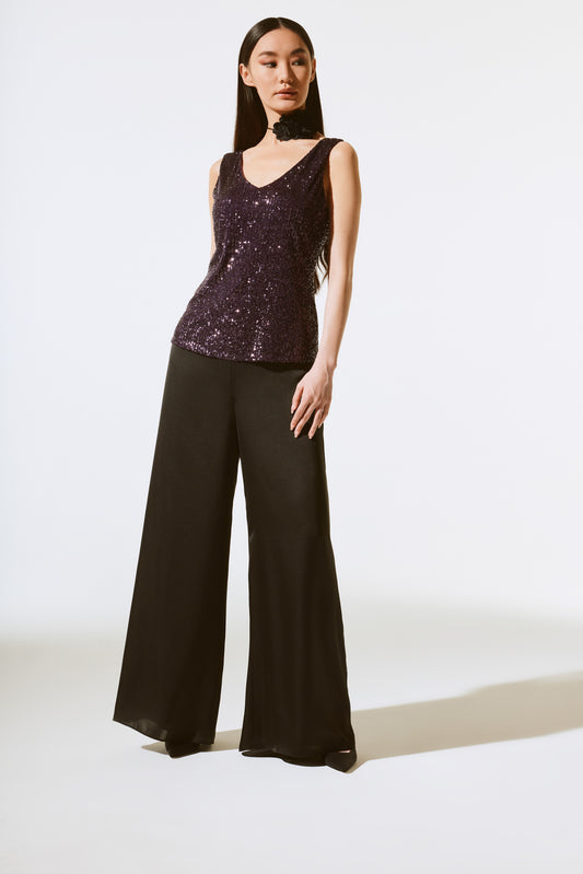 Joseph Ribkoff Sequined Sleeveless Fitted Top 243789