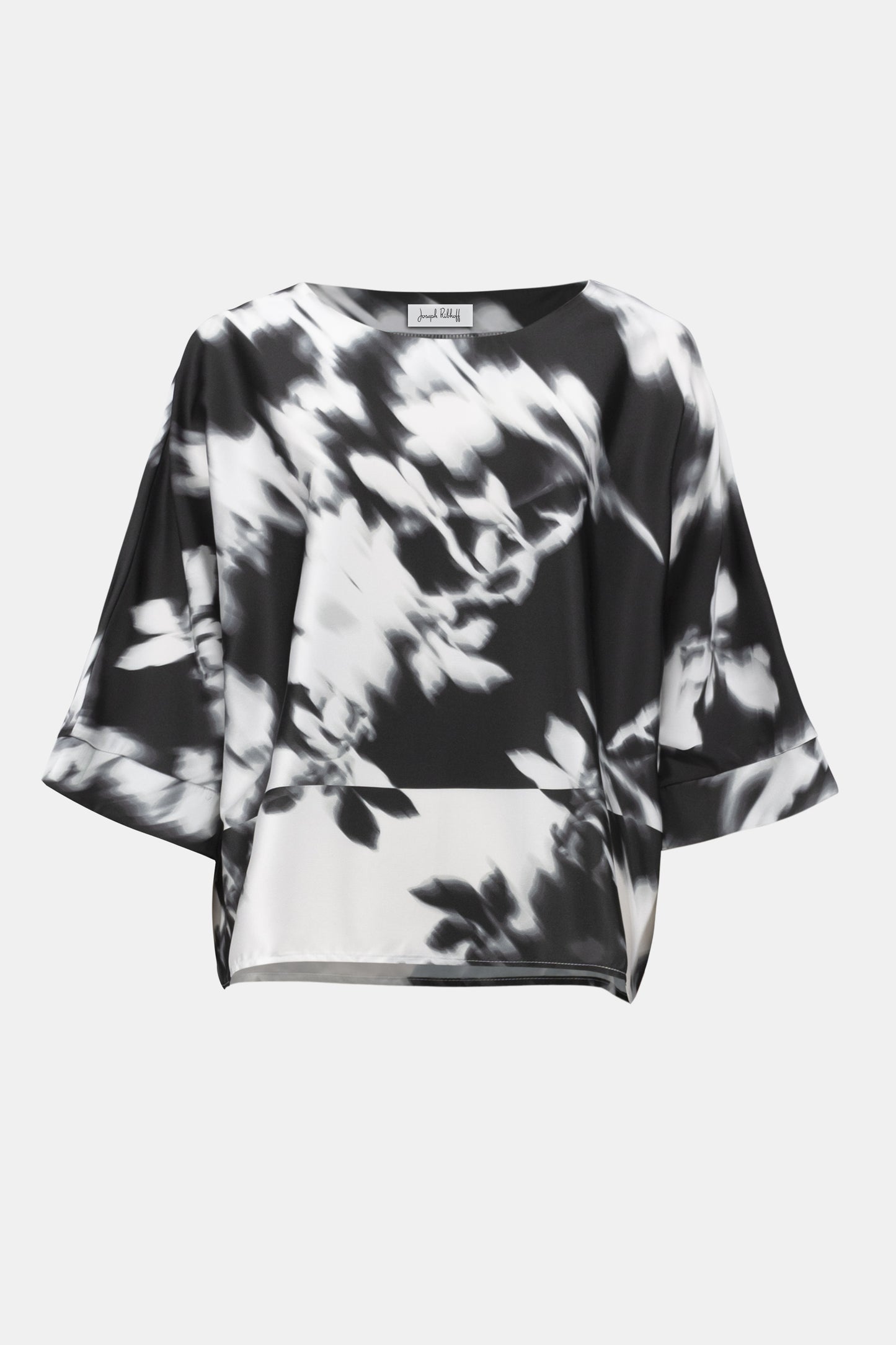 Joseph Ribkoff Recycled Satin Floral Print Boxy Top 254063