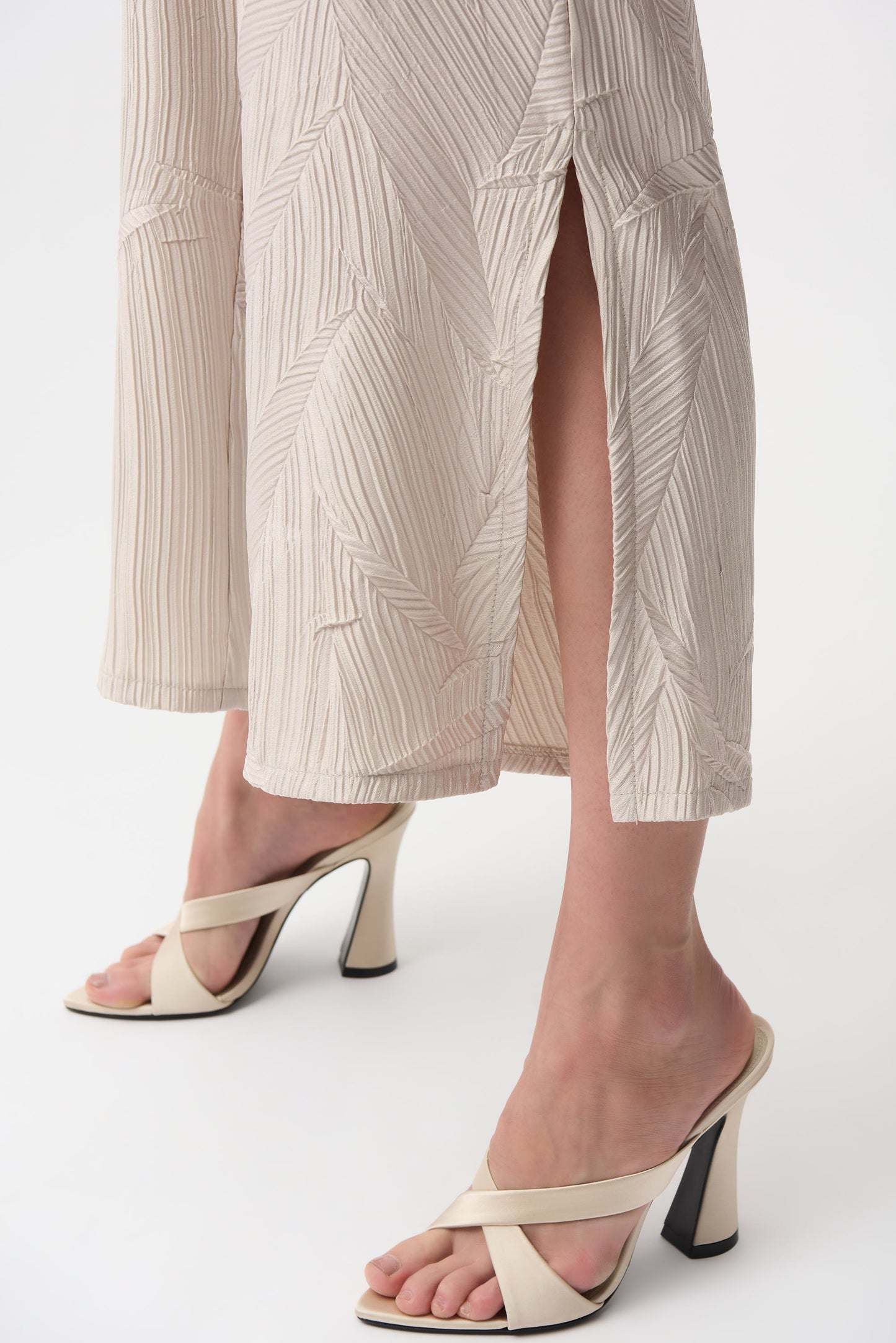 Joseph Ribkoff Pleated Satin Pull-On Culotte Pants 261161 - MOONSTONE