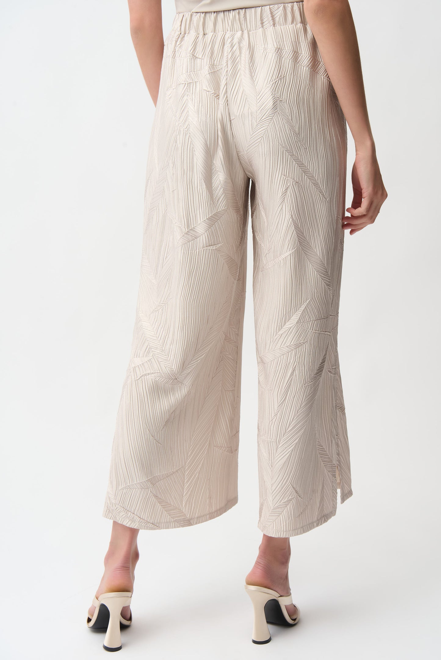 Joseph Ribkoff Pleated Satin Pull-On Culotte Pants 261161 - MOONSTONE