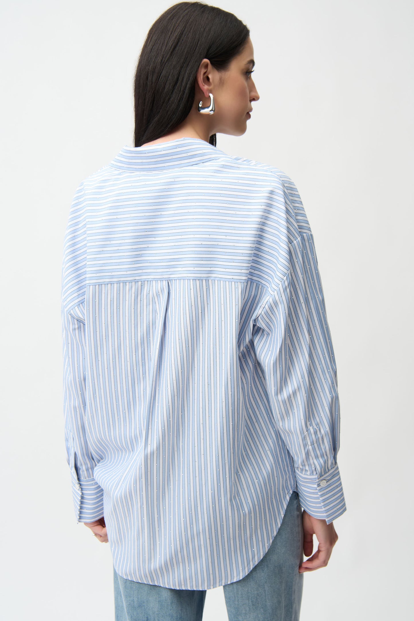 Joseph Ribkoff Tencel Stripe Print Boxy Blouse 261931