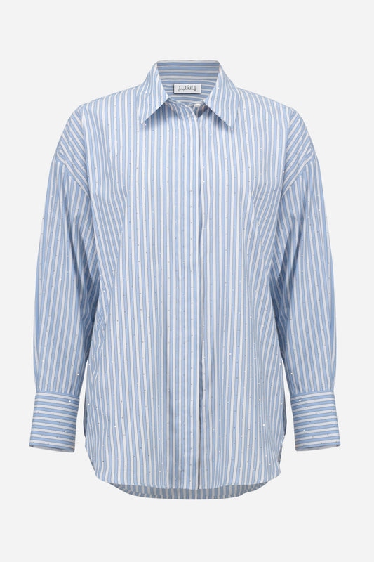 Joseph Ribkoff Tencel Stripe Print Boxy Blouse 261931