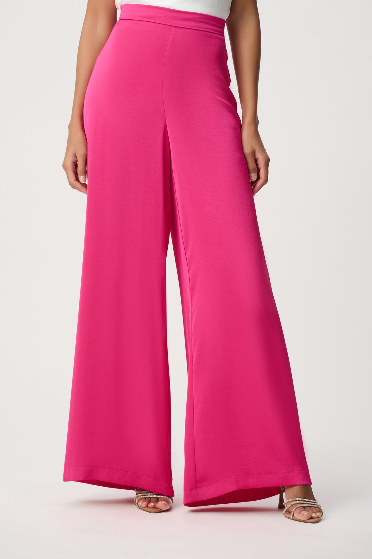 Joseph Ribkoff Recycled Satin Wide Leg Pants - Shocking Pink
271728