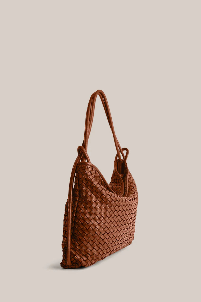 Vestirsi Woven Bella Tan 2-In-1 Convertible Backpack Tote