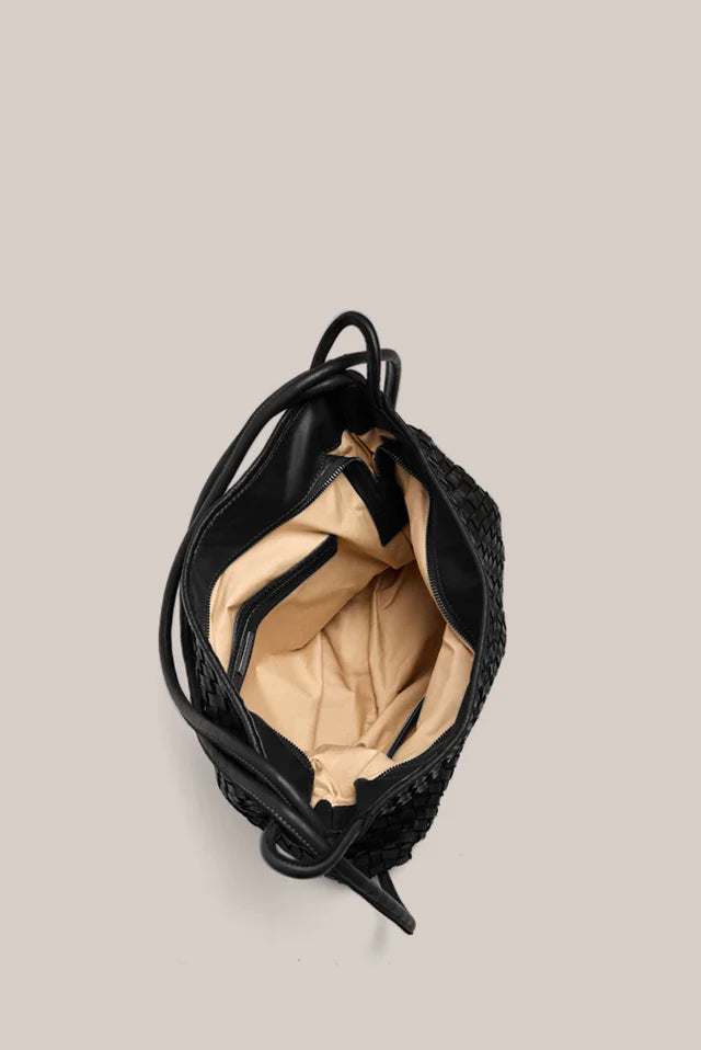 Vestirsi Woven Bella Black 2-In-1 Convertible Backpack Tote