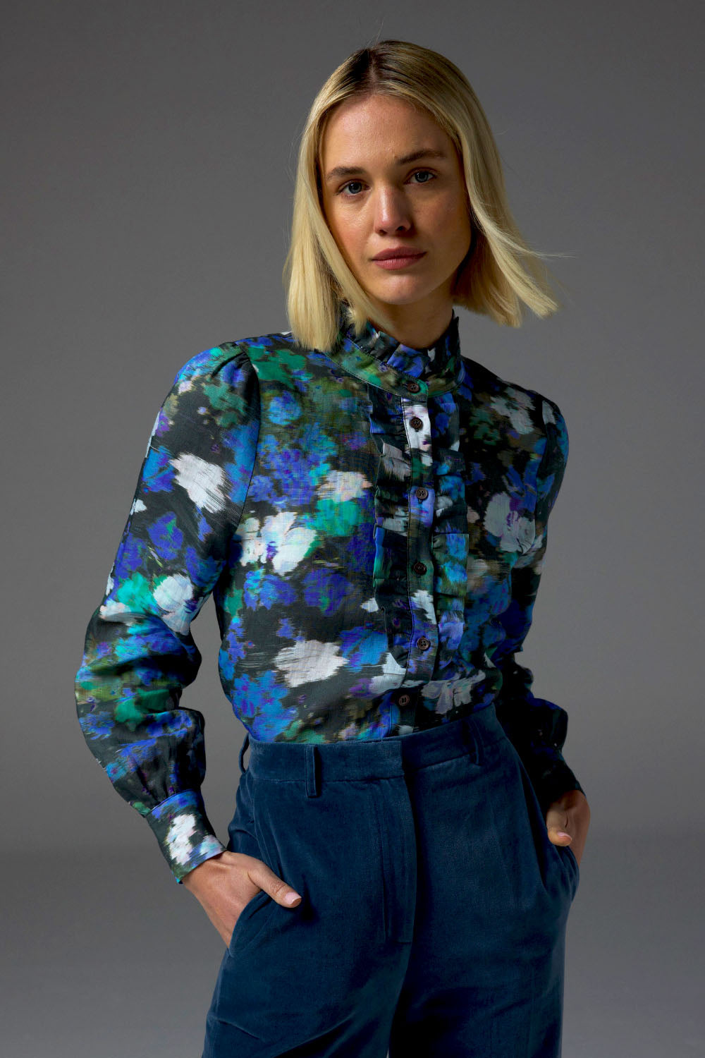 Zoe Kratzmann Dialect Top - Forest Blur