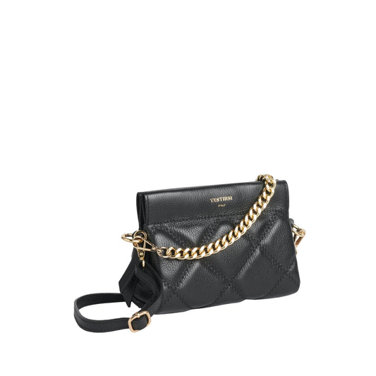 Vestirsi Ella Black Quilted Crossbody Bag