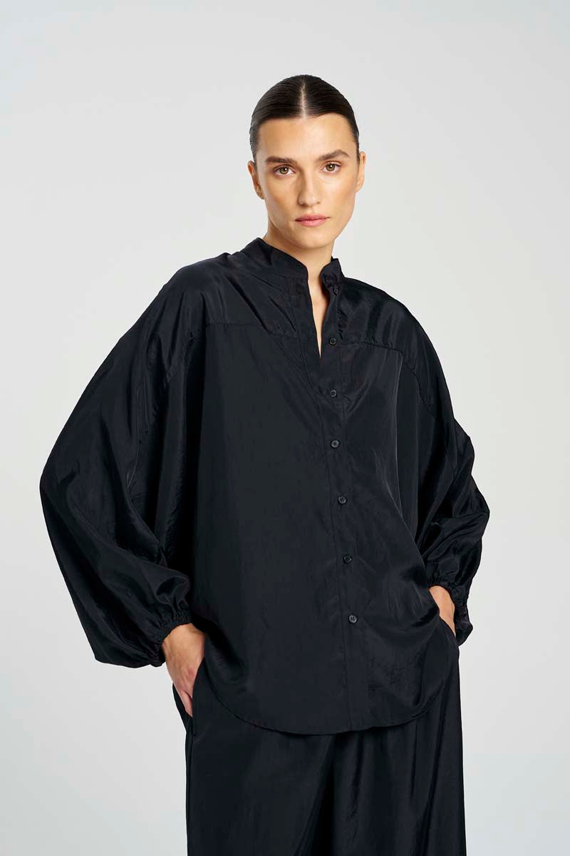 JULY PRE ORDER Mela Purdie Billow Blouse F609 8750 - Black