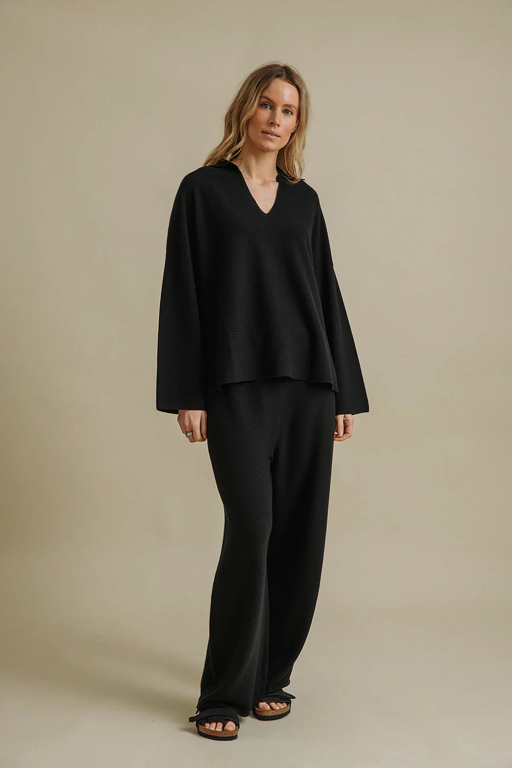 Talamaya Grace Merino Cotton Pant - Black