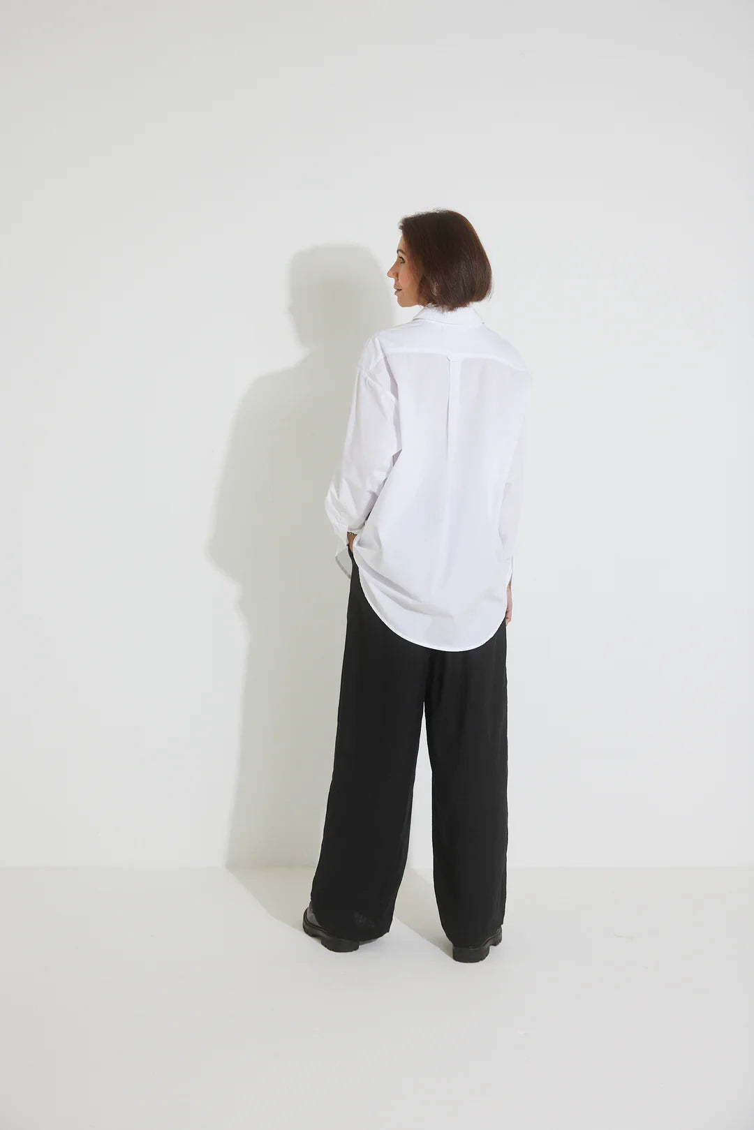 Sara Fox Classic Boyfriend Shirt - White