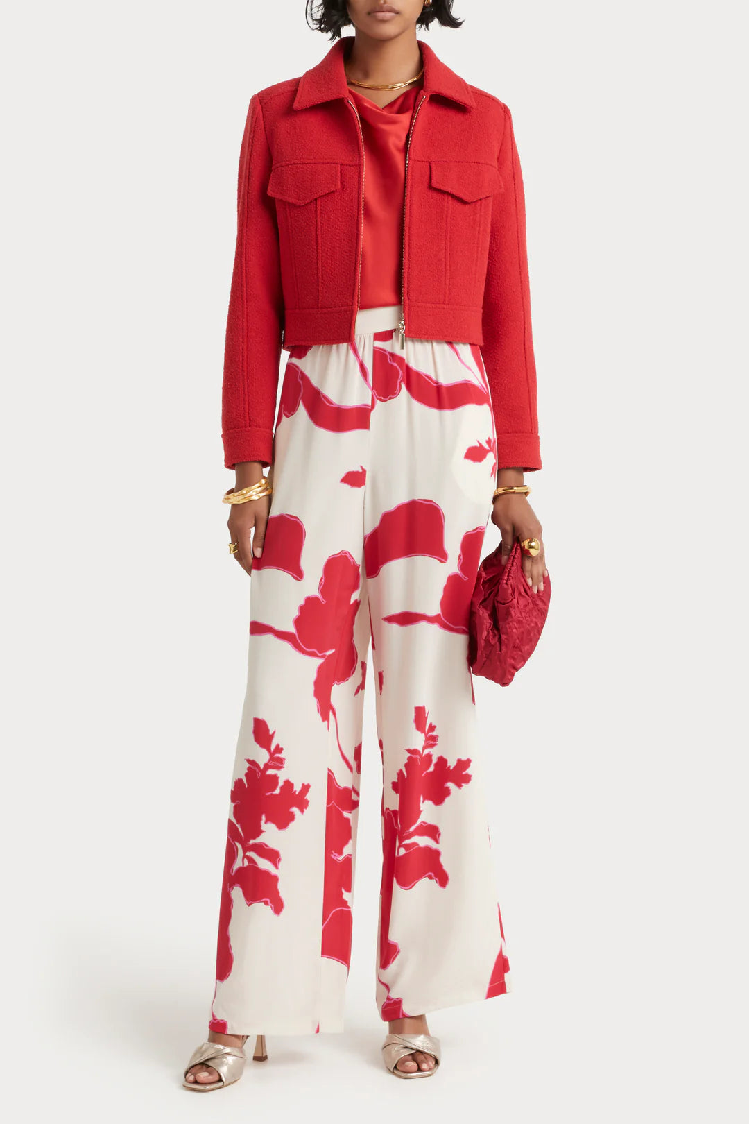 HUSK Boucle Jacket - Red