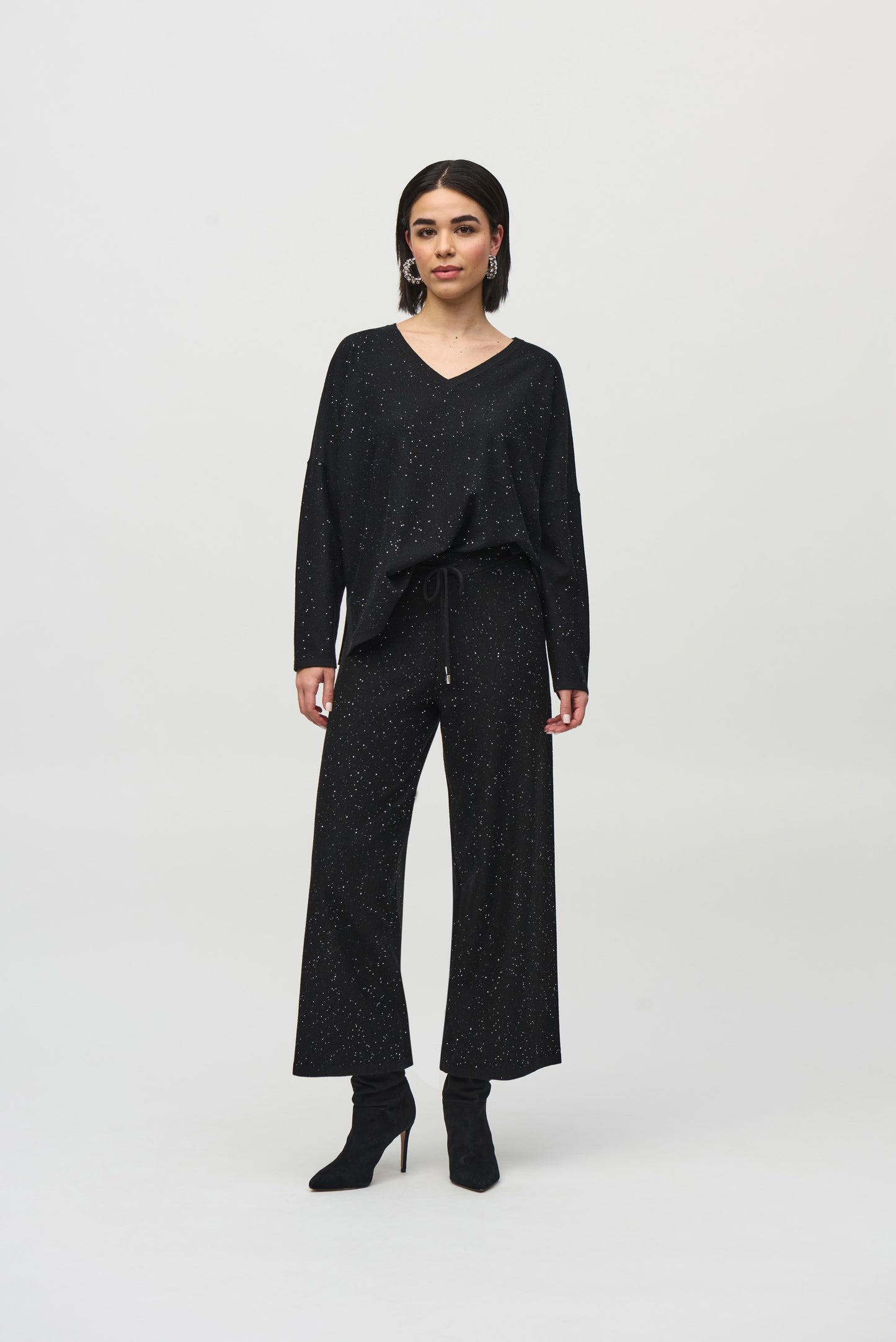 Joseph Ribkoff Sequined Sweater Knit Boxy Top
244921F25