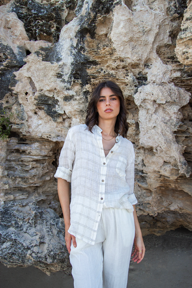 SCANDI & CO Piper Shirt - BEIGE CHECK