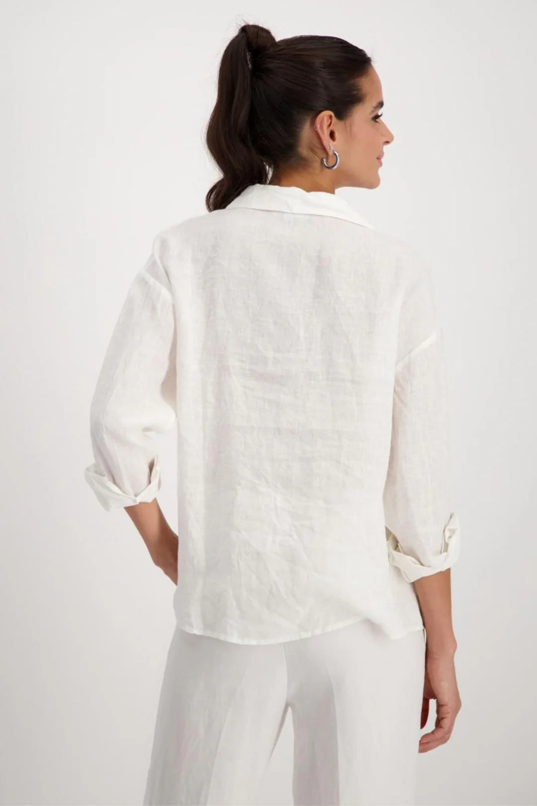 Monari Linen Shirt with Crystals Style 408982