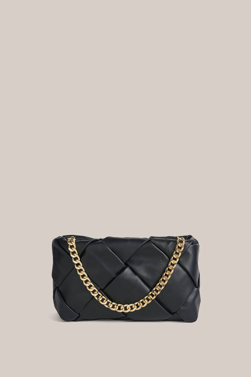 Vestirsi Gabrielle Black Woven Leather Bag