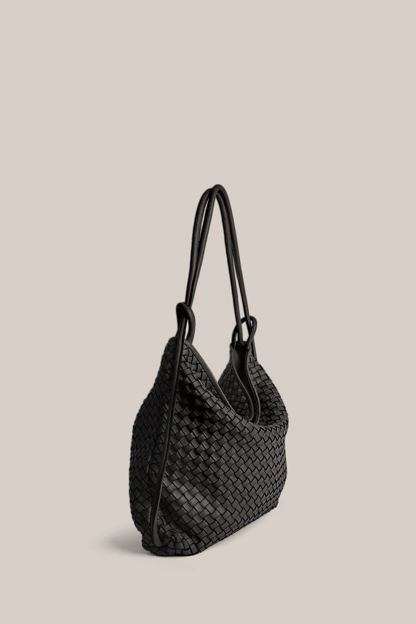 Vestirsi Woven Bella Black 2-In-1 Convertible Backpack Tote