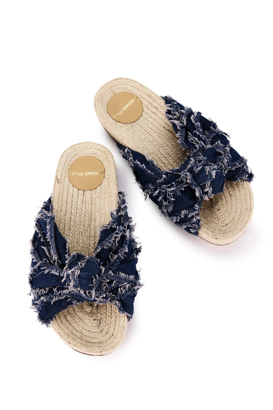 Estilo Emporio CIRCE KNOTTED SLIDE - DENIM