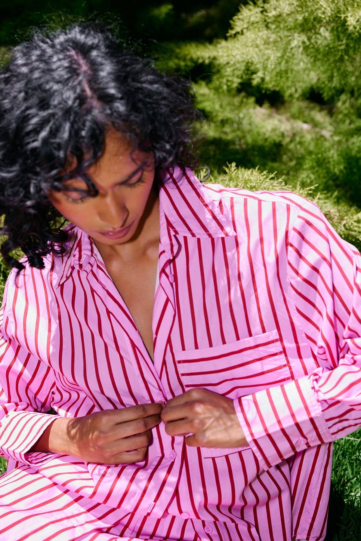 ASTON STUDIO Buddy Shirt - MAGENTA STRIPE