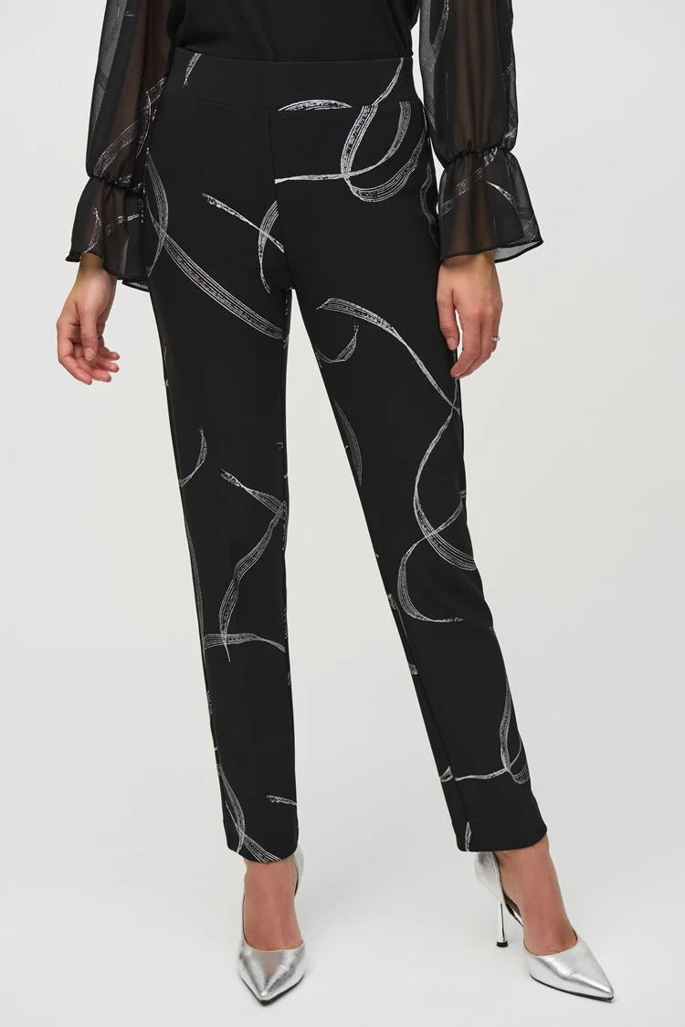 Joseph Ribkoff Silky Knit Abstract Print Pull-On Pants
244119