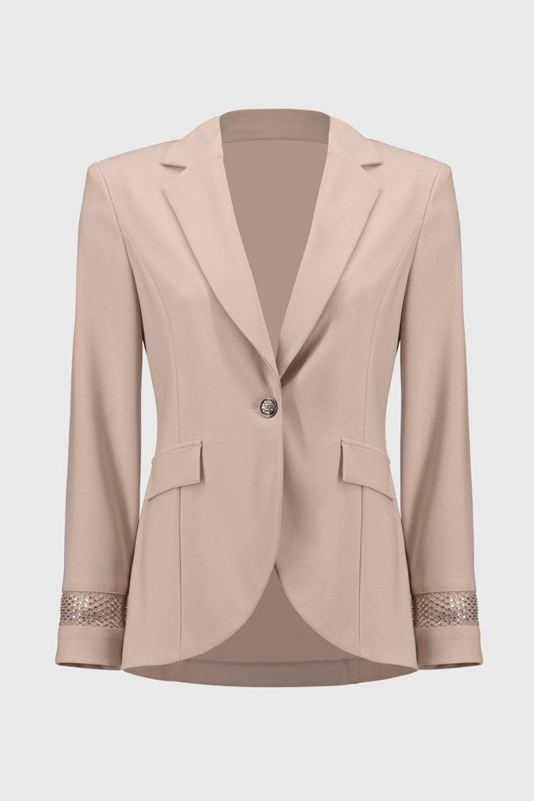 Joseph Ribkoff Silky Knit and Rhinestone Mesh Blazer
243752 - Sand