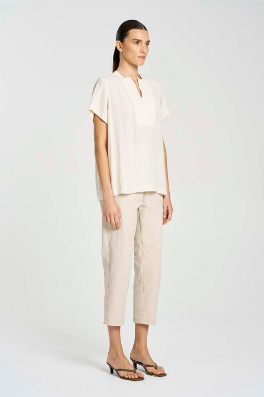 Mela Purdie Double Vent Top F67 8777 - MERINGUE OR BLACK