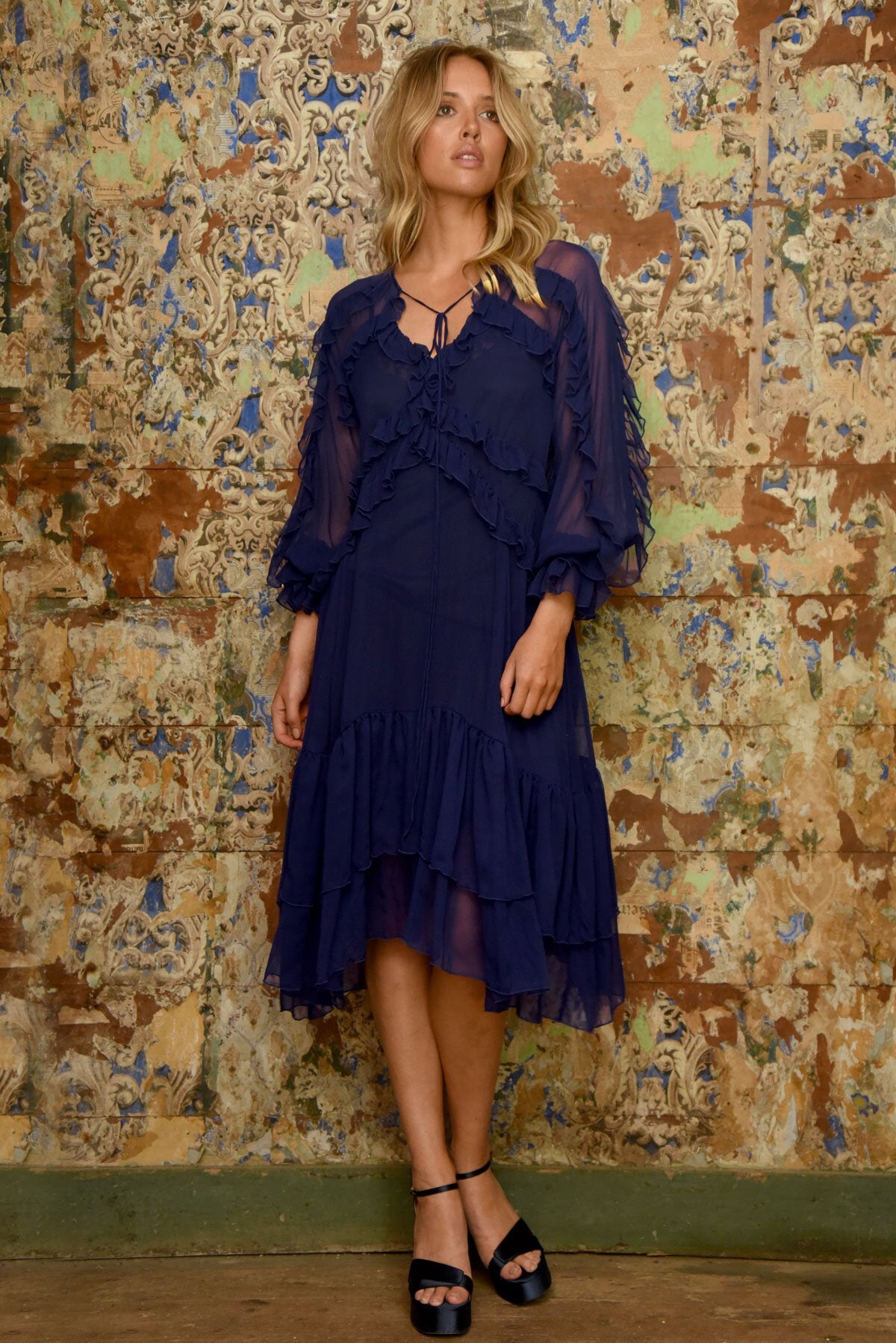Trelise Cooper Frill at Ease Dress - Navy
