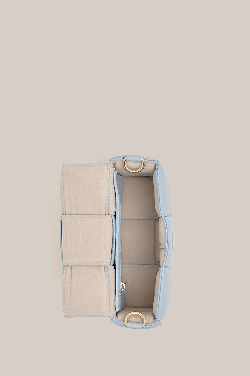 Vestirsi Margot Powder Blue Leather Woven Bag